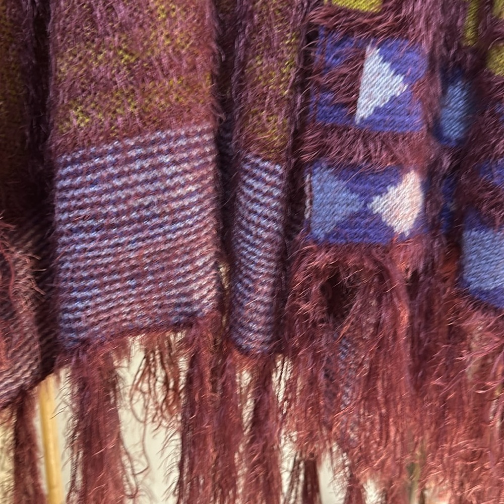 Free people Aztec Western print fringe shawl/cape - Picture 7 of 8